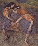 Edgar Degas Two dance wear yellow dress Sweden oil painting artist